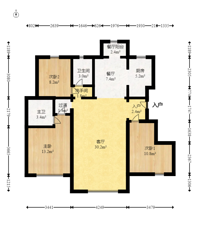 星湖湾二期洋房  3室2厅2卫    95.0万 星湖湾二期洋房  3室2厅2卫    95.0万户型图