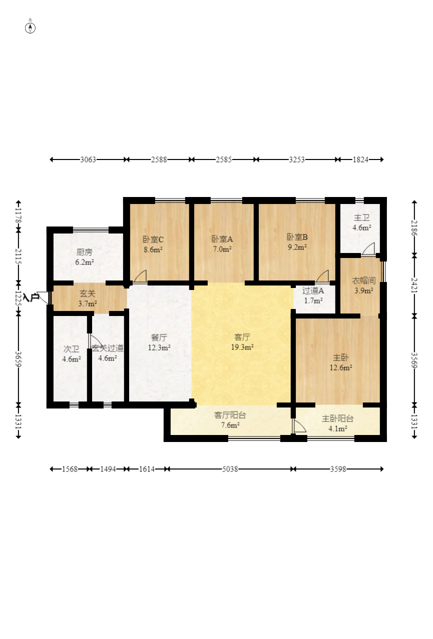 万科里金域滨江  4室2厅1卫   220.00万 万科里金域滨江  4室2厅1卫   220.00万户型图