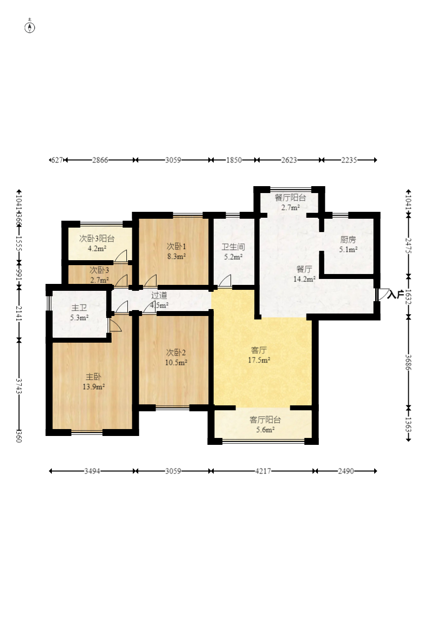 中建悅和城  4室2廳2衛(wèi)    116.0萬室內(nèi)圖1