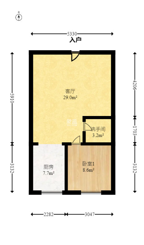宏景名厦  2室2厅1卫   76.00万