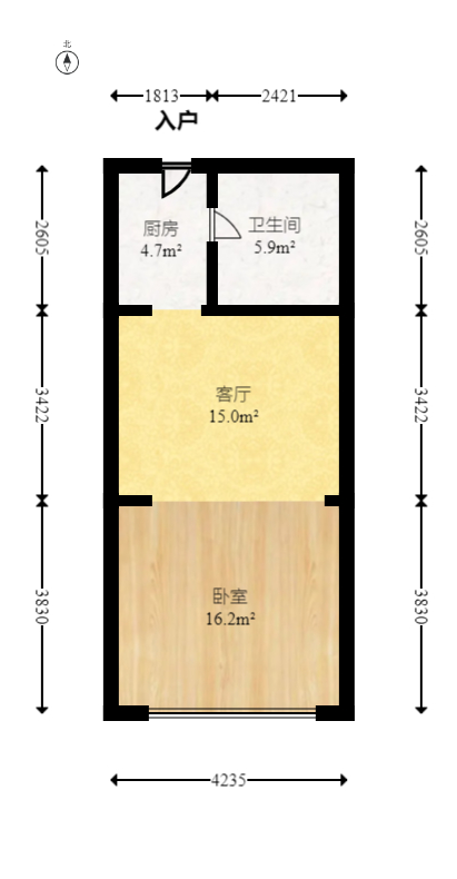 麓谷坐标  1室1厅1卫   41.00万室内图1