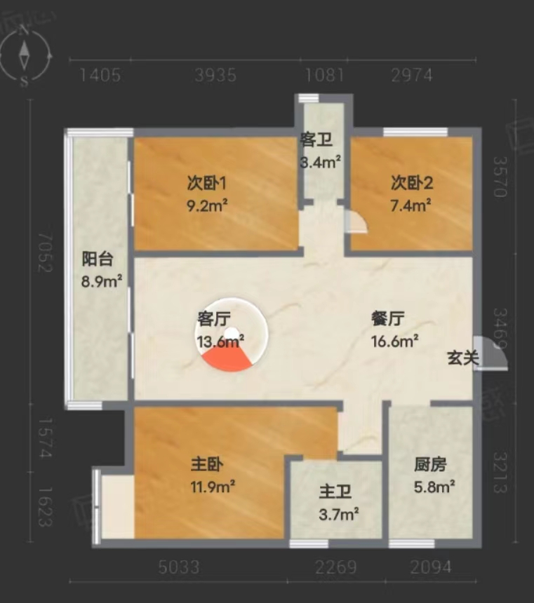 中建玥熙台 3室2厅2卫 73.8万 中建玥熙台 3室2厅2卫 73.8万室内图