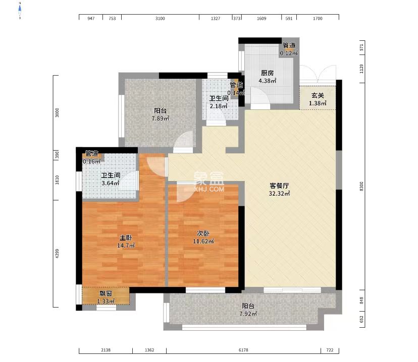 中建江湾壹号  3室2厅2卫   70.80万