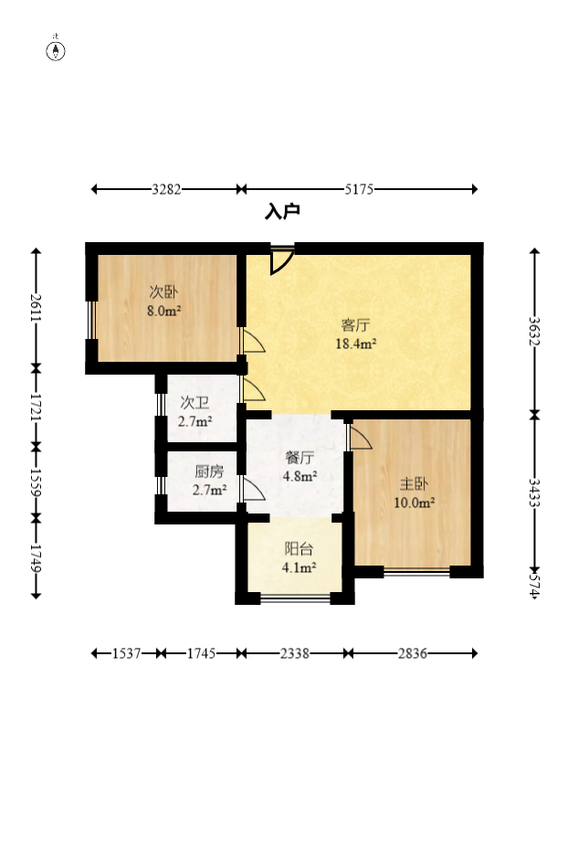 御景峰 2室2厅1卫 132.00万 御景峰 2室2厅1卫 132.00万户型图