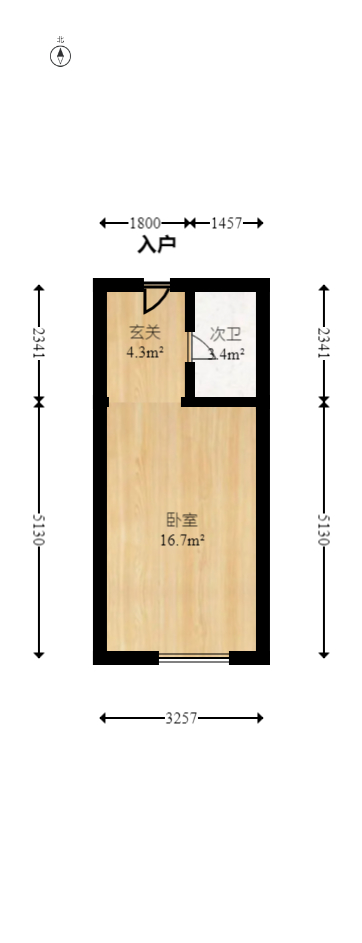福晟翡翠湾  2室1厅1卫   50.00万室内图1