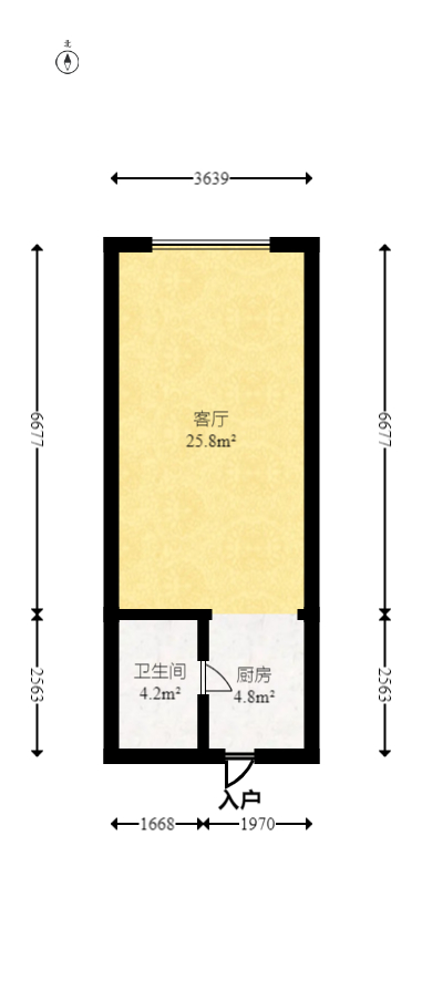 碧桂园星城首府  1室1厅1卫   28.00万室内图1