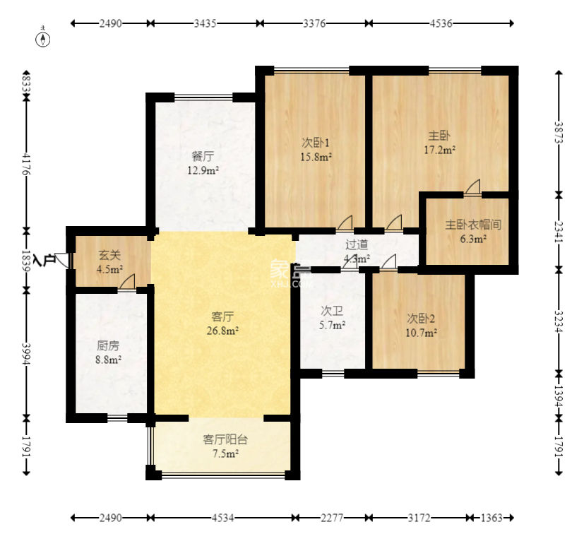 极目楚天  3室2厅2卫    116.0万