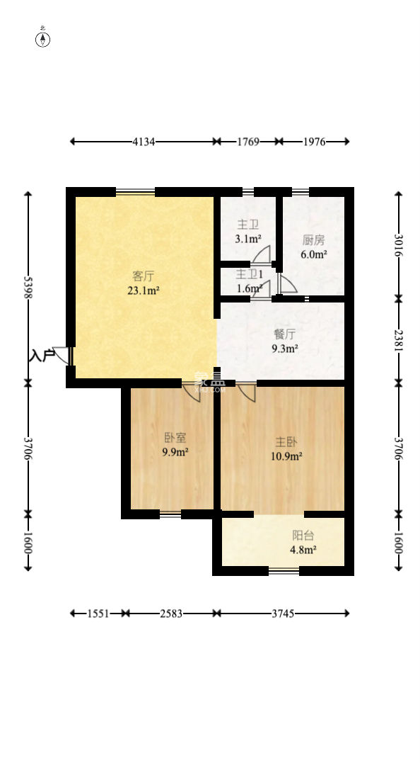 旭日东升  2室2厅1卫   79.90万