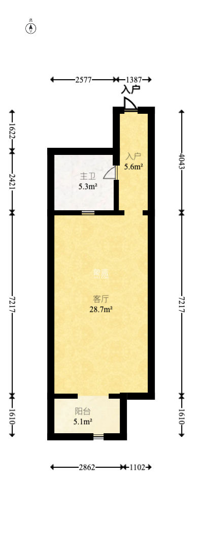 天心华庭  1室1厅1卫   45.80万