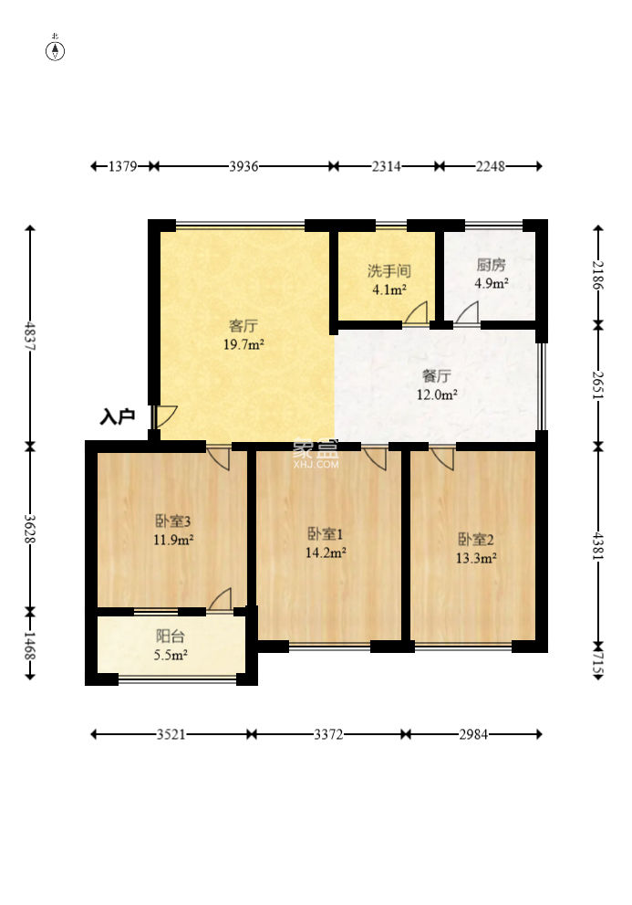 南园小区  3室2厅1卫    39.0万