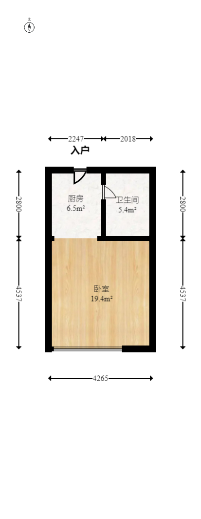 福天藏郡院子  1室1厅1卫   37.80万室内图1
