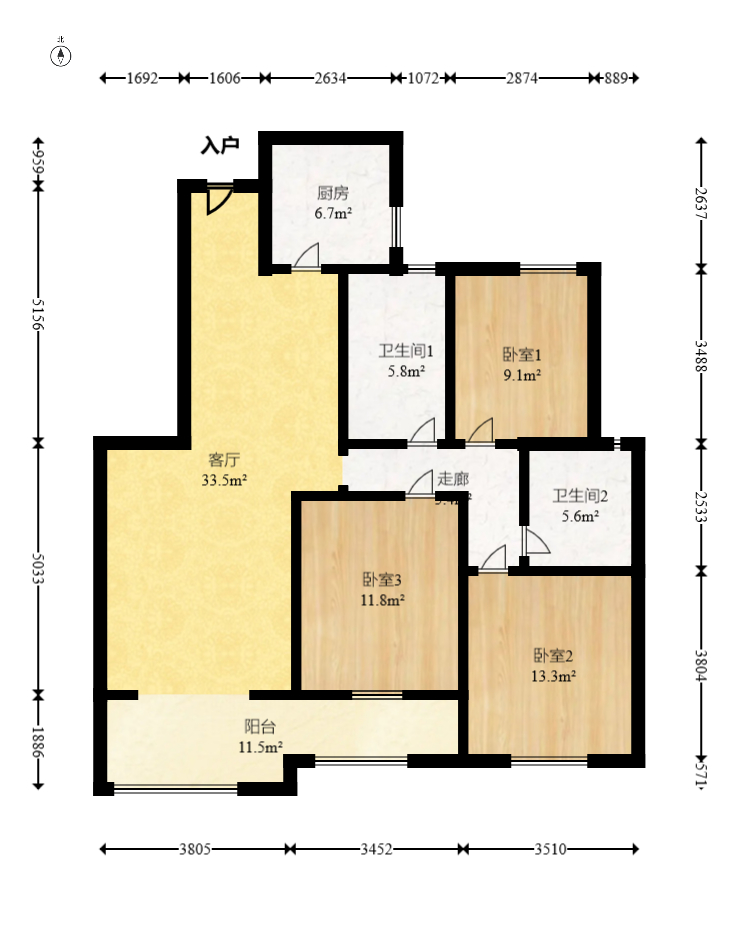 克拉美丽山庄(晟领国际)  3室2厅2卫    91.5万 克拉美丽山庄(晟领国际)  3室2厅2卫    91.5万户型图