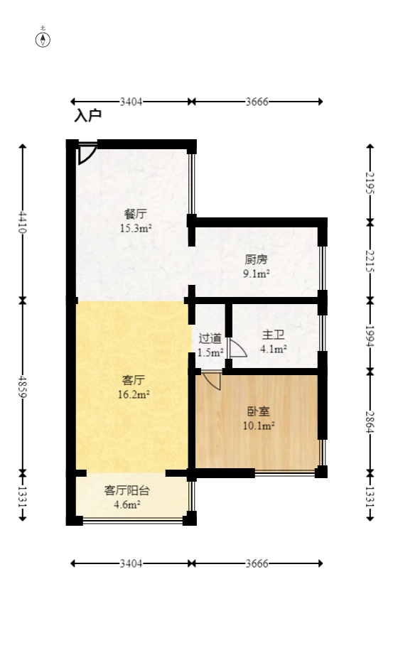 恒基凯旋门一二期 3室2厅2卫 109.0万 恒基凯旋门一二期 3室2厅2卫 109.0万户型图