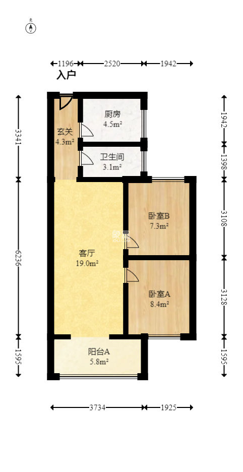 金輪星光名座  2室1廳1衛(wèi)   59.50萬