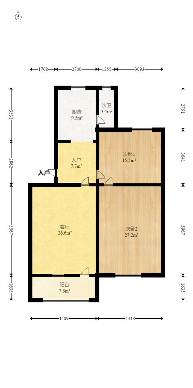 南湖路水工机械厂宿舍  3室1厅1卫   64.00万室内图1