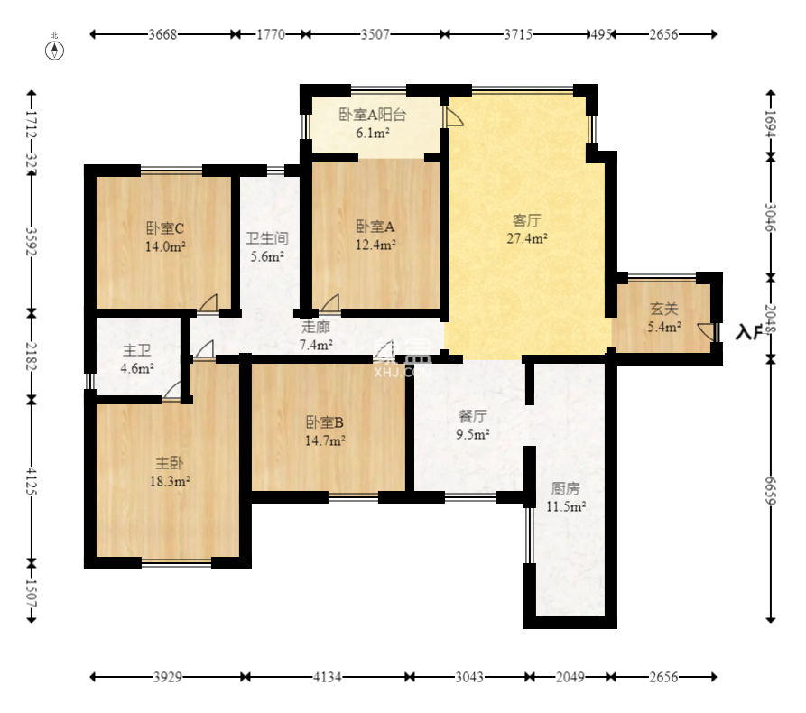 中建芙蓉嘉苑  4室2厅2卫   135.00万