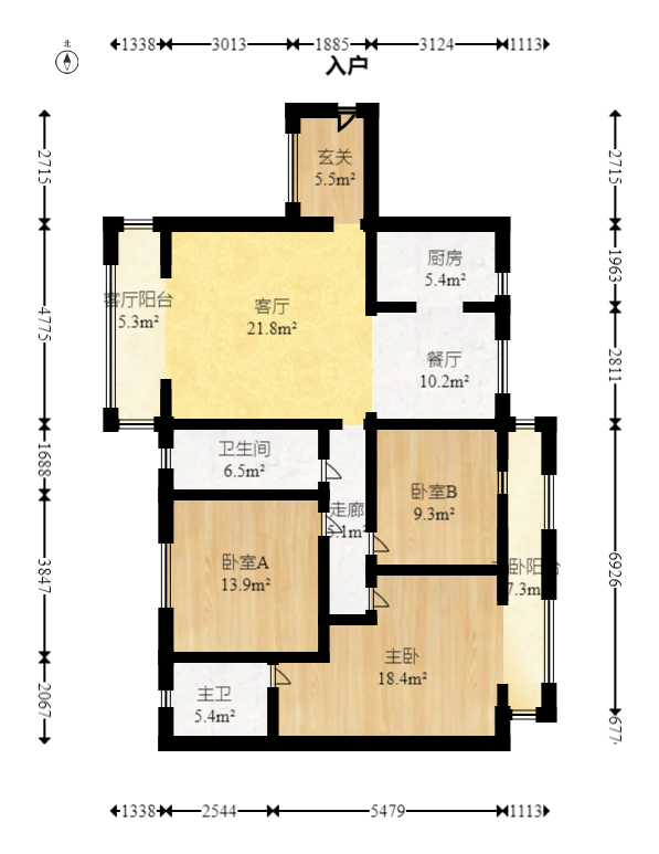 中建芙蓉嘉苑  3室2厅1卫   120.00万室内图1