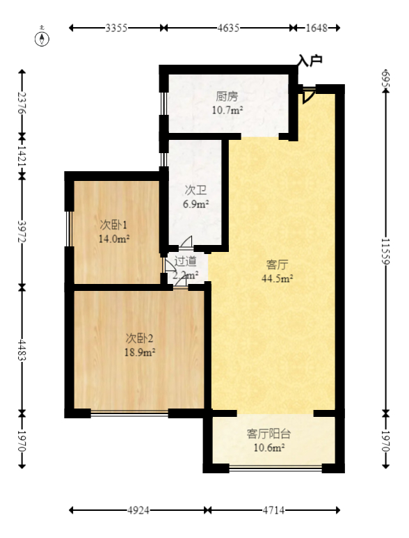 逸景苑 2室2厅1卫 66.8万 逸景苑 2室2厅1卫 66.8万户型图