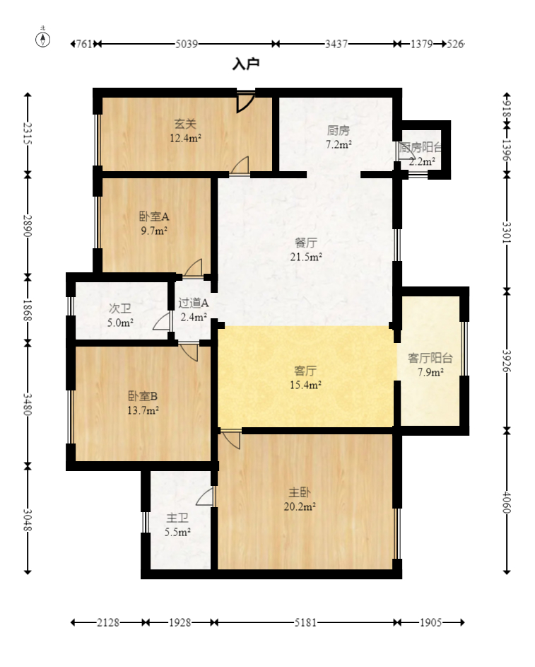 时代倾城三期  4室2厅2卫   86.00万室内图1