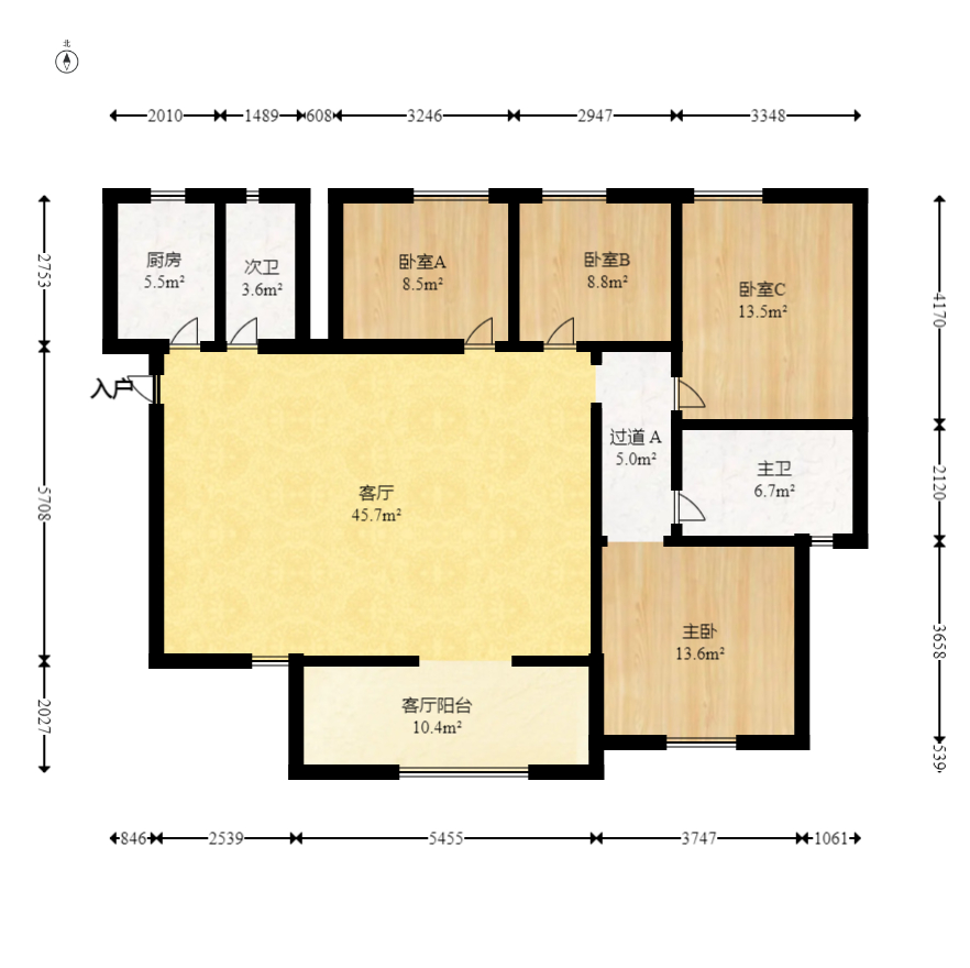 星月绿洲 4室2厅2卫 107.9万 星月绿洲 4室2厅2卫 107.9万户型图