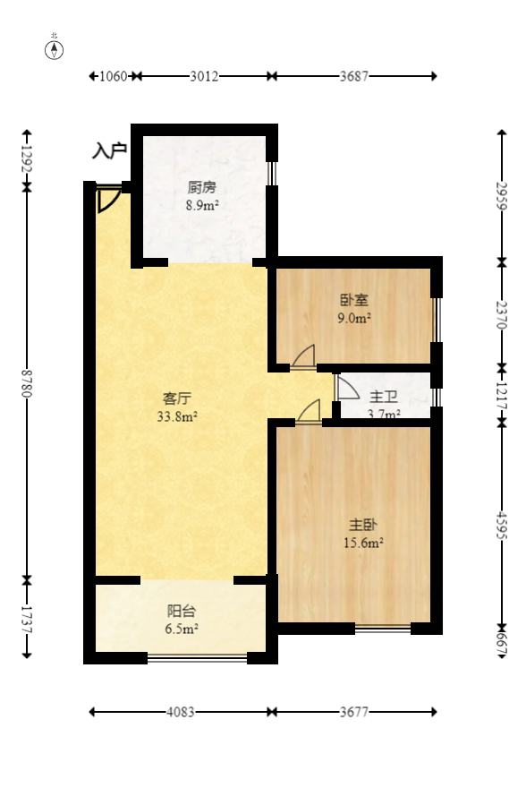 万象凯旋湾  2室2厅1卫   83.00万室内图1
