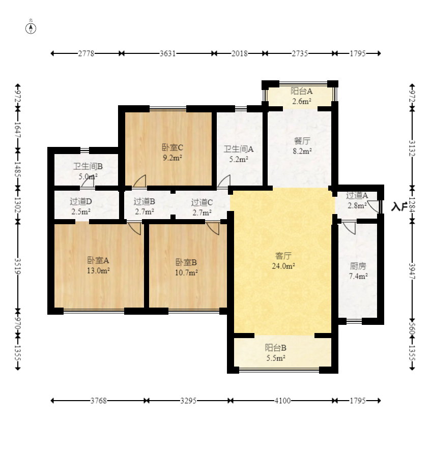 中建璟和城  3室2厅2卫    134.0万室内图1