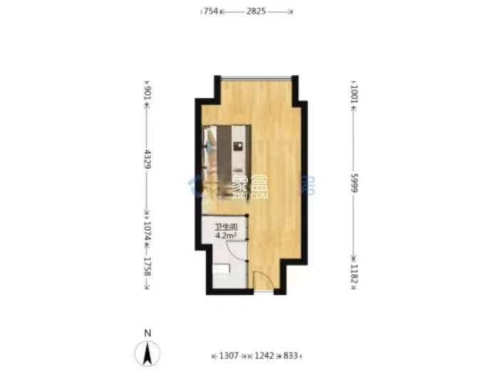 未来云环球中心  1室1厅1卫   50.00万