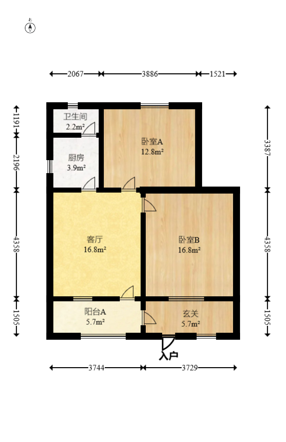 都市馨园  2室2厅1卫   82.00万室内图1