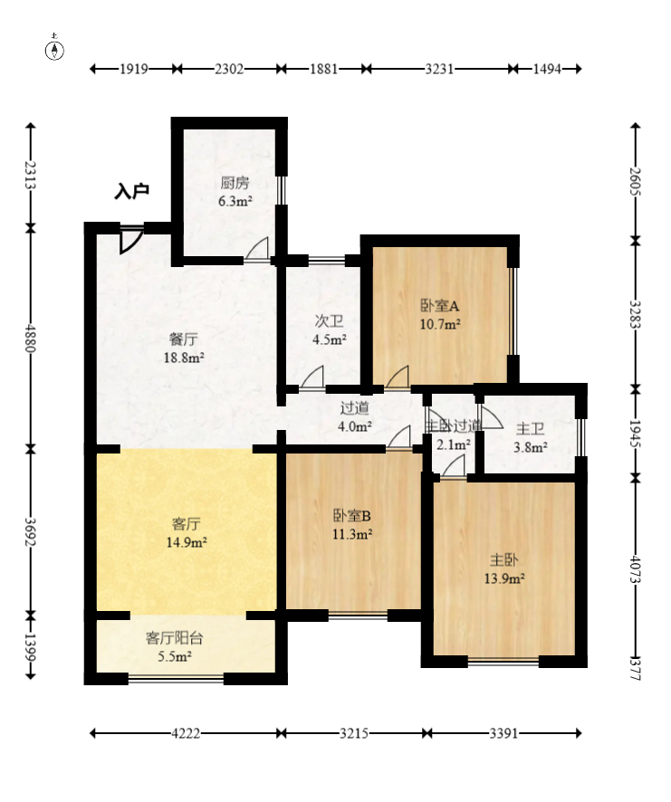 荣盛岳麓峰景  3室2厅2卫    62.0万 荣盛岳麓峰景  3室2厅2卫    62.0万户型图