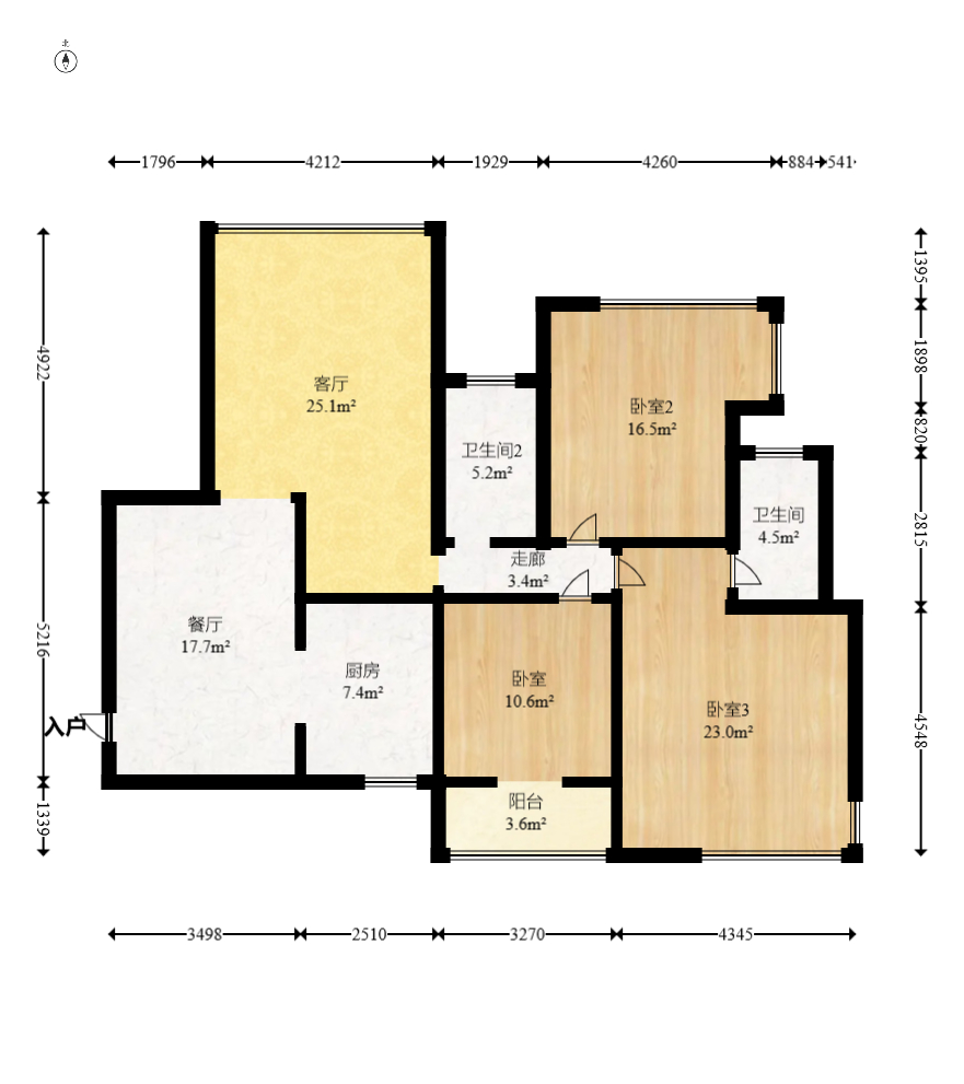 方略潇邦 3室2厅2卫 92.8万 方略潇邦 3室2厅2卫 92.8万户型图