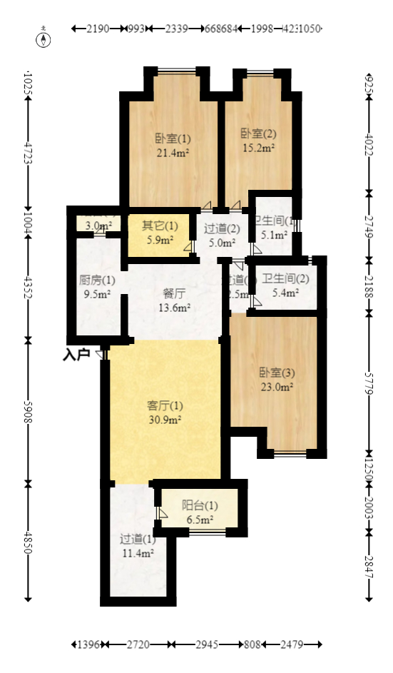 南山苏迪亚诺 4室2厅2卫 105.0万 南山苏迪亚诺 4室2厅2卫 105.0万户型图