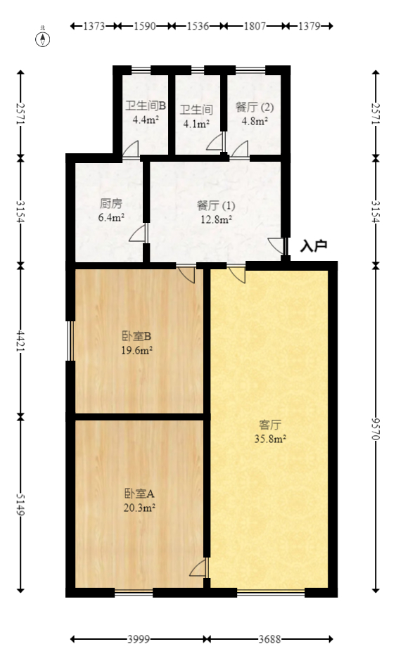 湘仪家园  3室2厅1卫   45.00万室内图1