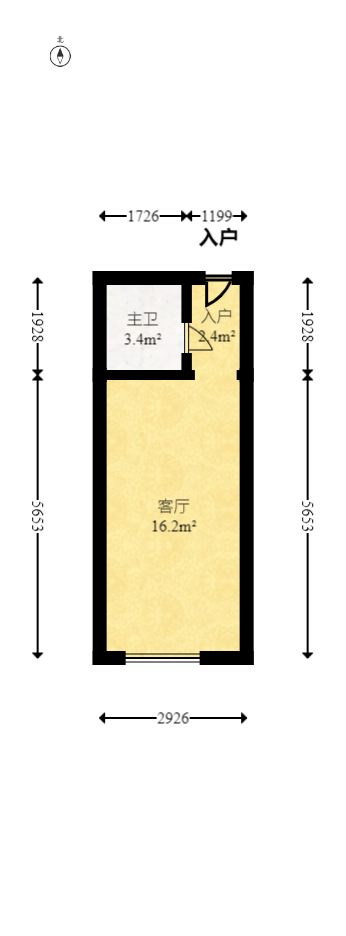 尚都美寓 1室0厅1卫 12.0万 尚都美寓 1室0厅1卫 12.0万户型图