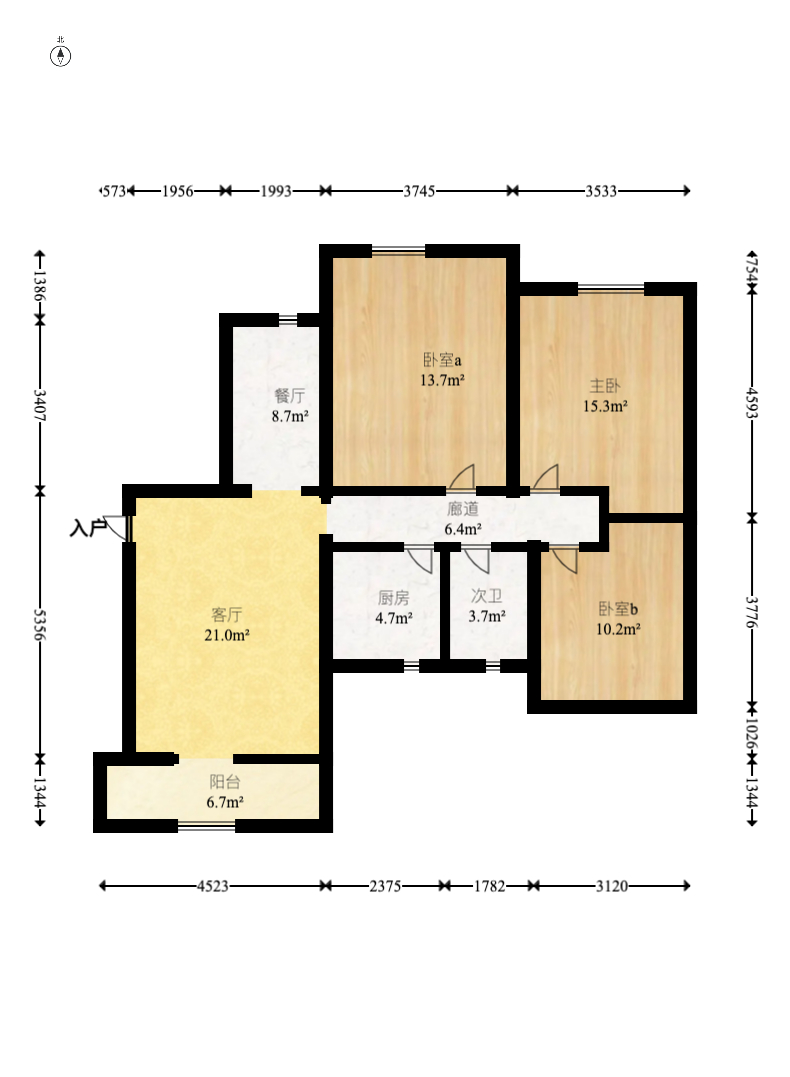 华龙家园(和泰家园) 3室2厅2卫 65.0万 华龙家园(和泰家园) 3室2厅2卫 65.0万户型图