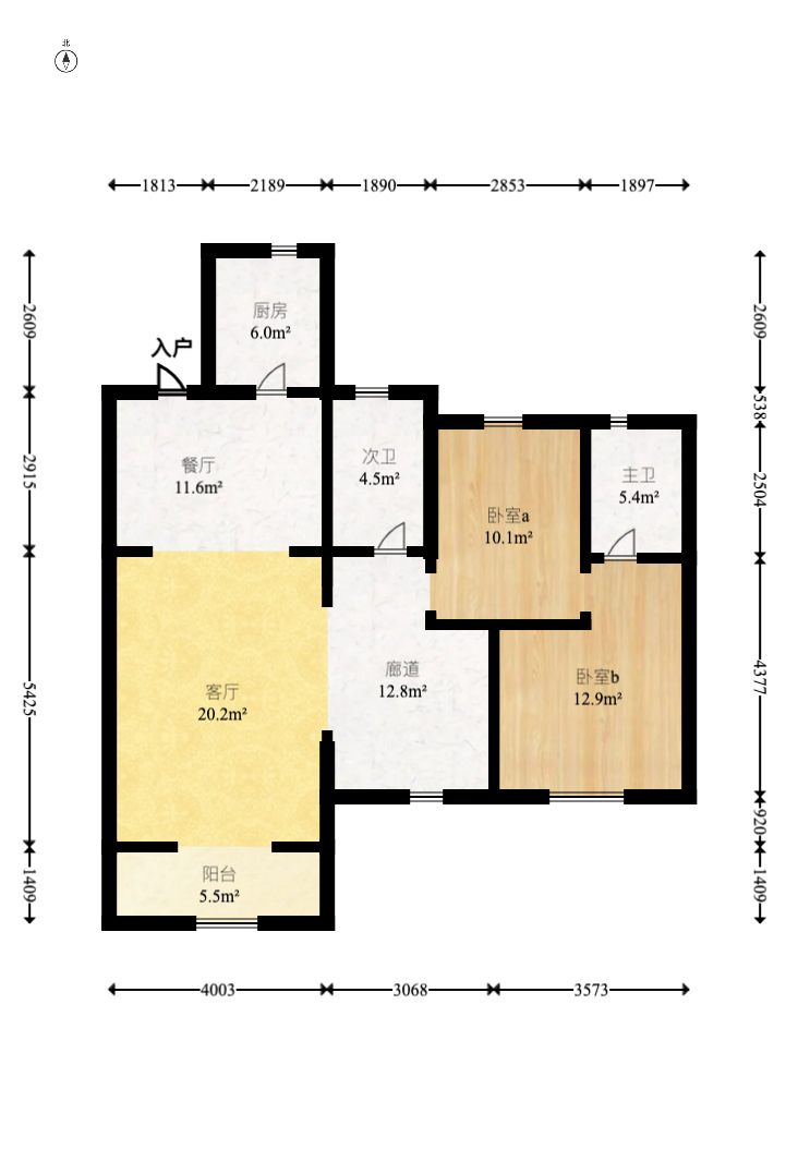 建发央著  3室2厅2卫   170.00万室内图1