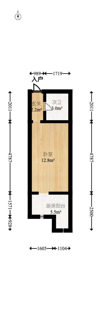 保利麓谷林语I区  1室1厅1卫   21.00万室内图1