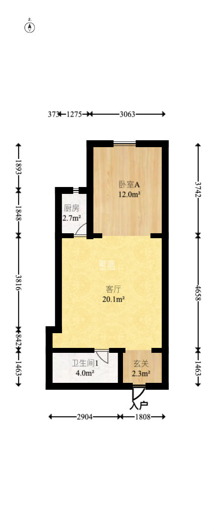 欧亚达国际广场  1室1厅1卫   40.00万