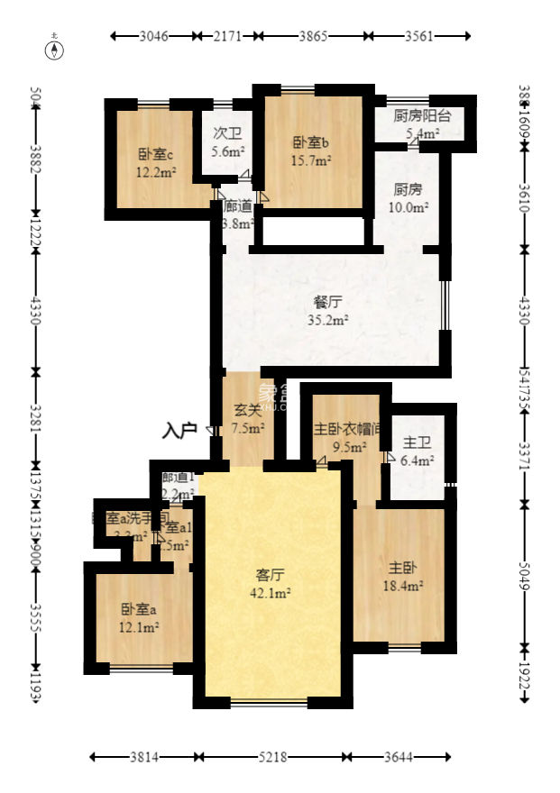 梅溪华府（新城金茂梦想华府）  4室2厅3卫    442.0万