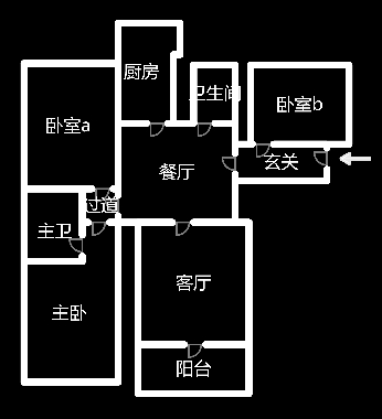 梓怡华府  3室2厅2卫   63.80万室内图1