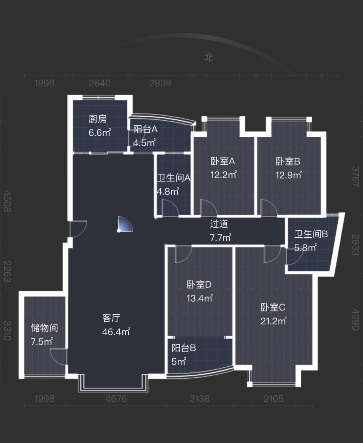 蓝盾景园一期 4室2厅2卫 79.0万 蓝盾景园一期 4室2厅2卫 79.0万室内图