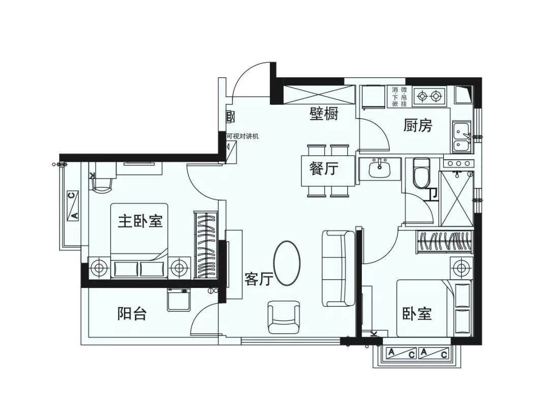 人济星城  3室2厅2卫   73.80万户型图