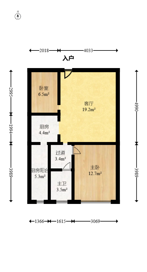 盛地尊域 2室2厅1卫 39.8万 盛地尊域 2室2厅1卫 39.8万户型图
