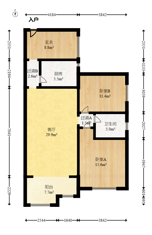 才子佳苑一期/二期  3室2厅1卫   78.00万室内图1
