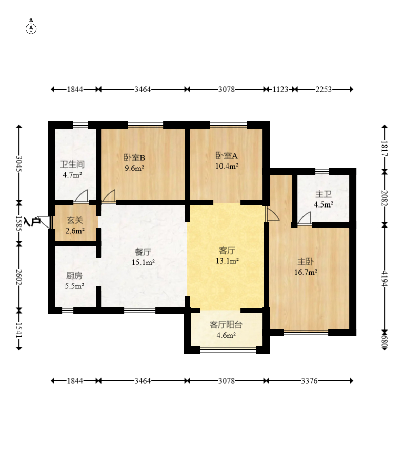 钰龙天下二期(钰龙佳园) 3室2厅1卫 220.0万 钰龙天下二期(钰龙佳园) 3室2厅1卫 220.0万户型图