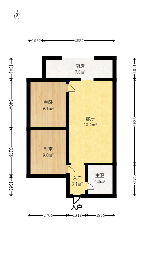 东方芙蓉  2室1厅1卫   56.70万室内图1