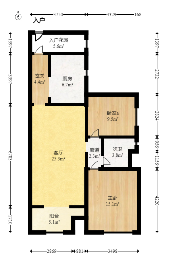 万科城市花园  2室2厅1卫   89.80万室内图1