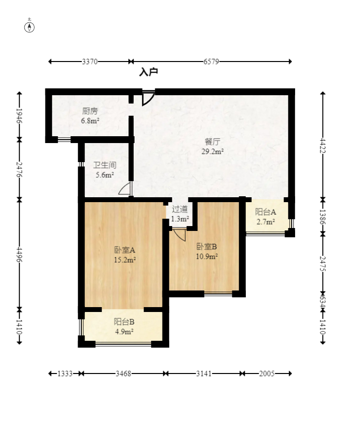 怡海星城 2室1厅1卫 40.0万 怡海星城 2室1厅1卫 40.0万户型图