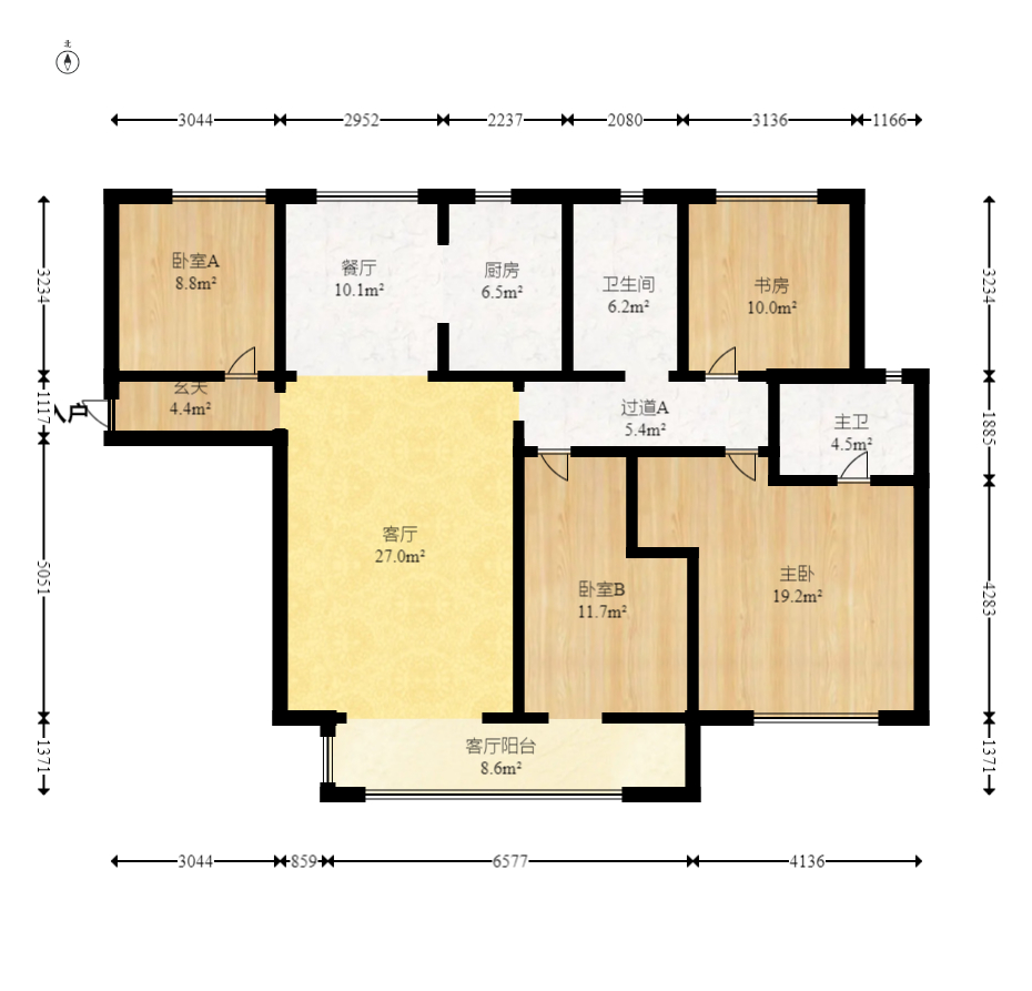 卓越中寰  4室2廳2衛(wèi)    260.0萬室內(nèi)圖1