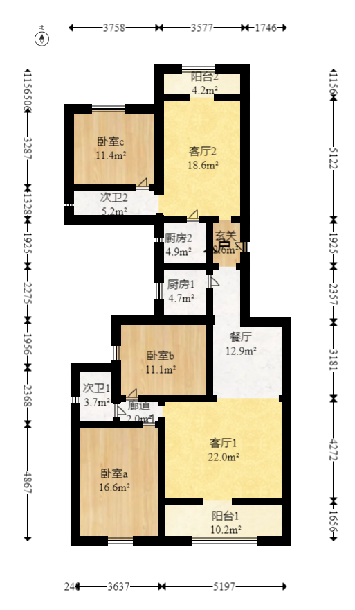 润芳园  1室1厅1卫   55.00万室内图1
