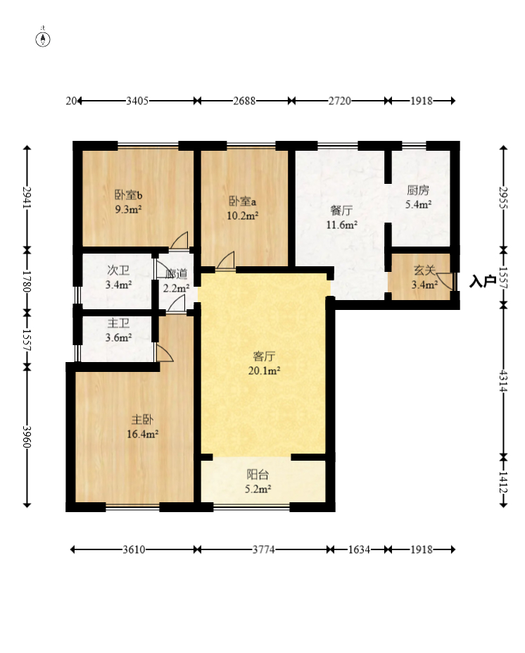 潇湘奥林匹克花园  3室2厅2卫    92.0万室内图1